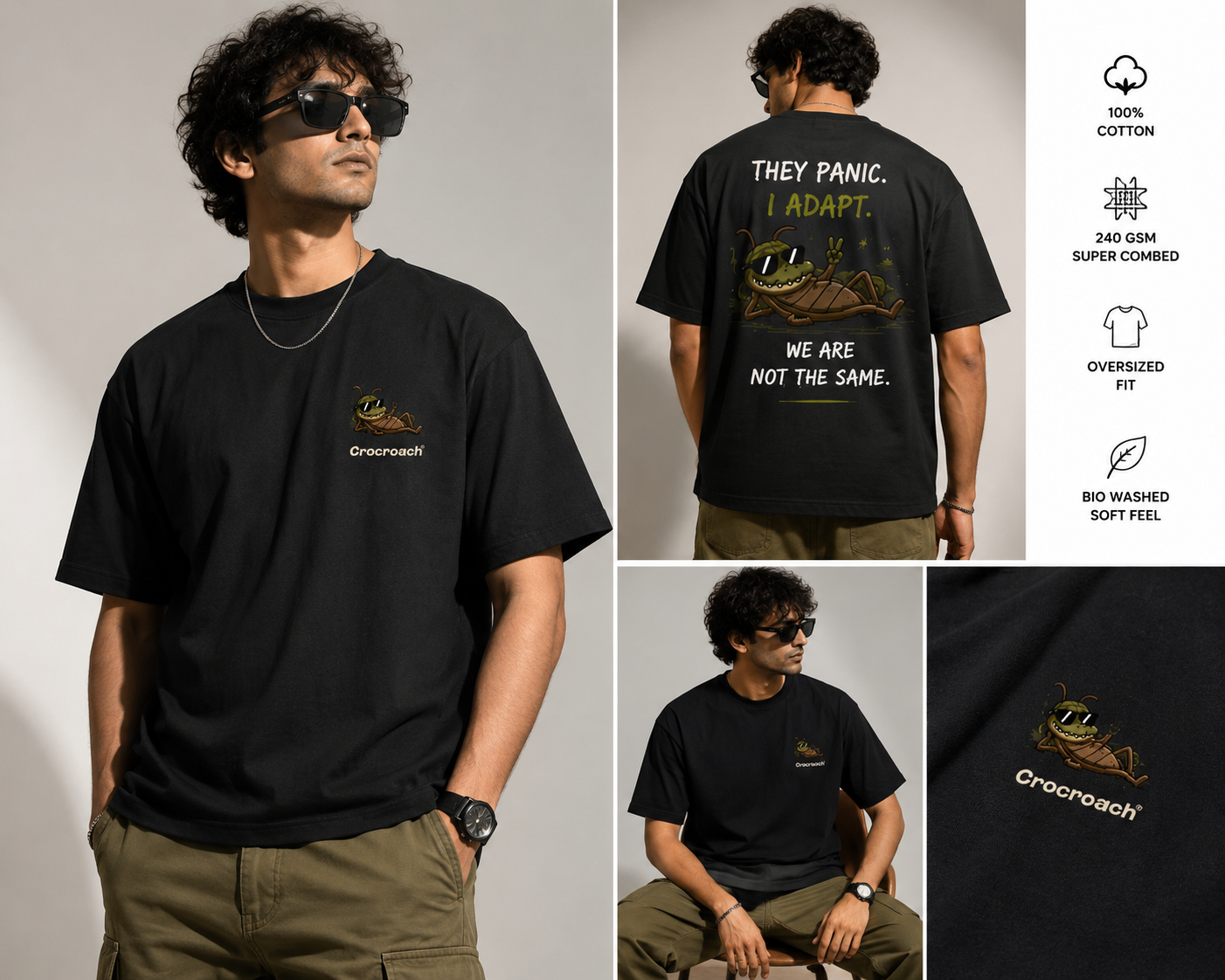 CROCROACH™ BUILT DIFFERENT™ Oversized Tee